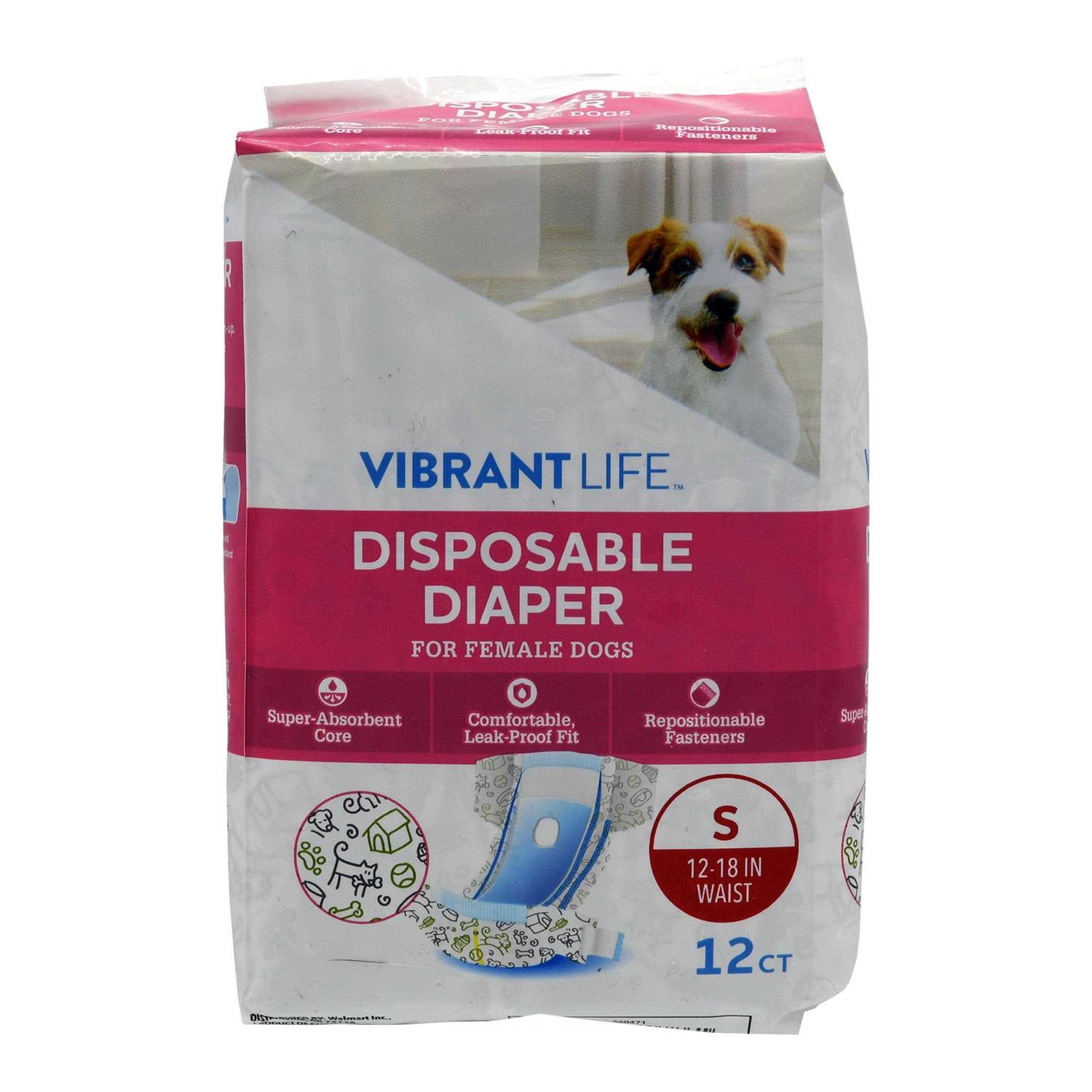 Vibrant Life Disposable Diapers for Female Dogs