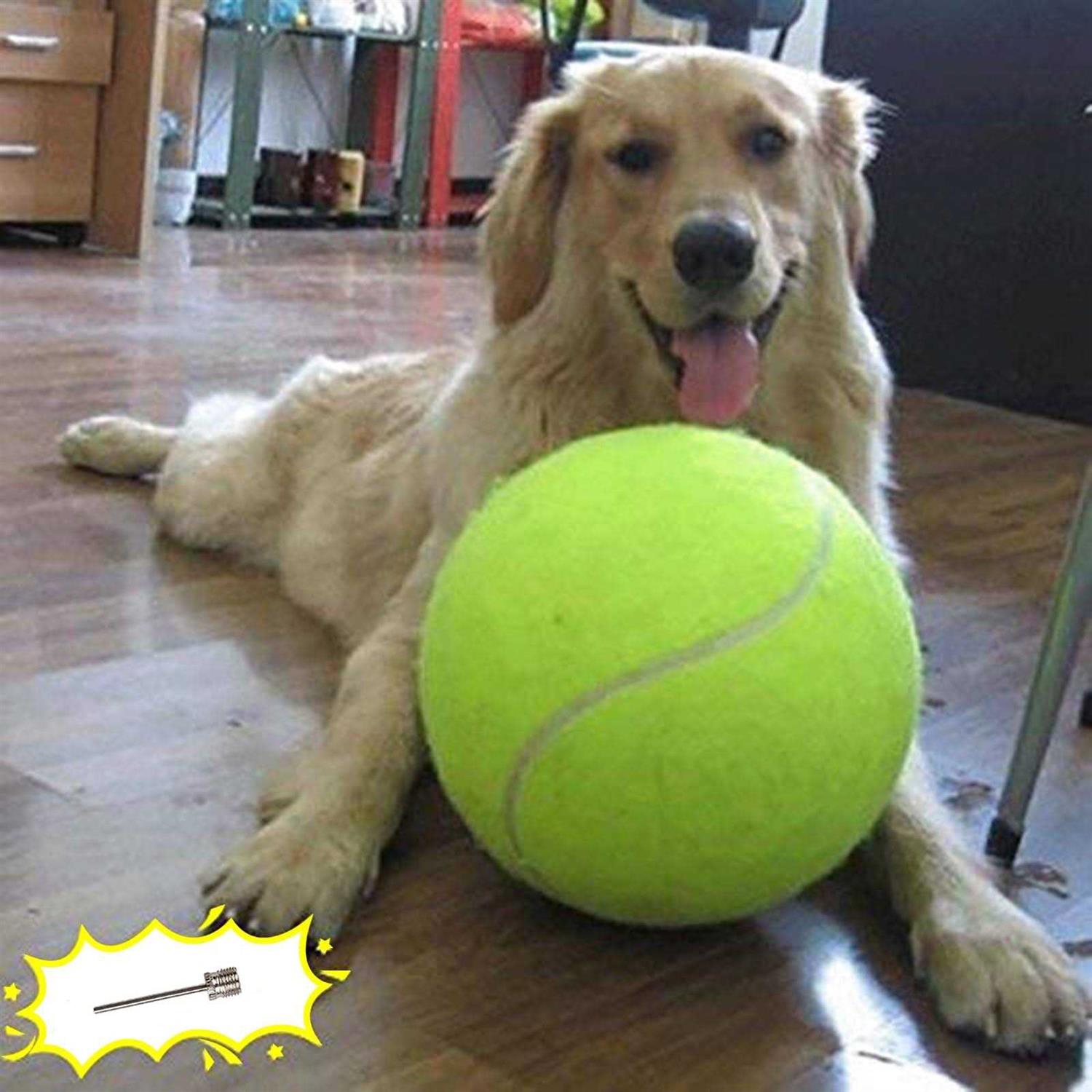 Banfeng Giant 9.5 Dog Tennis Ball Large Pet Toys Funny Outdoor Sports Dog Ball Gift with Inflating Needles