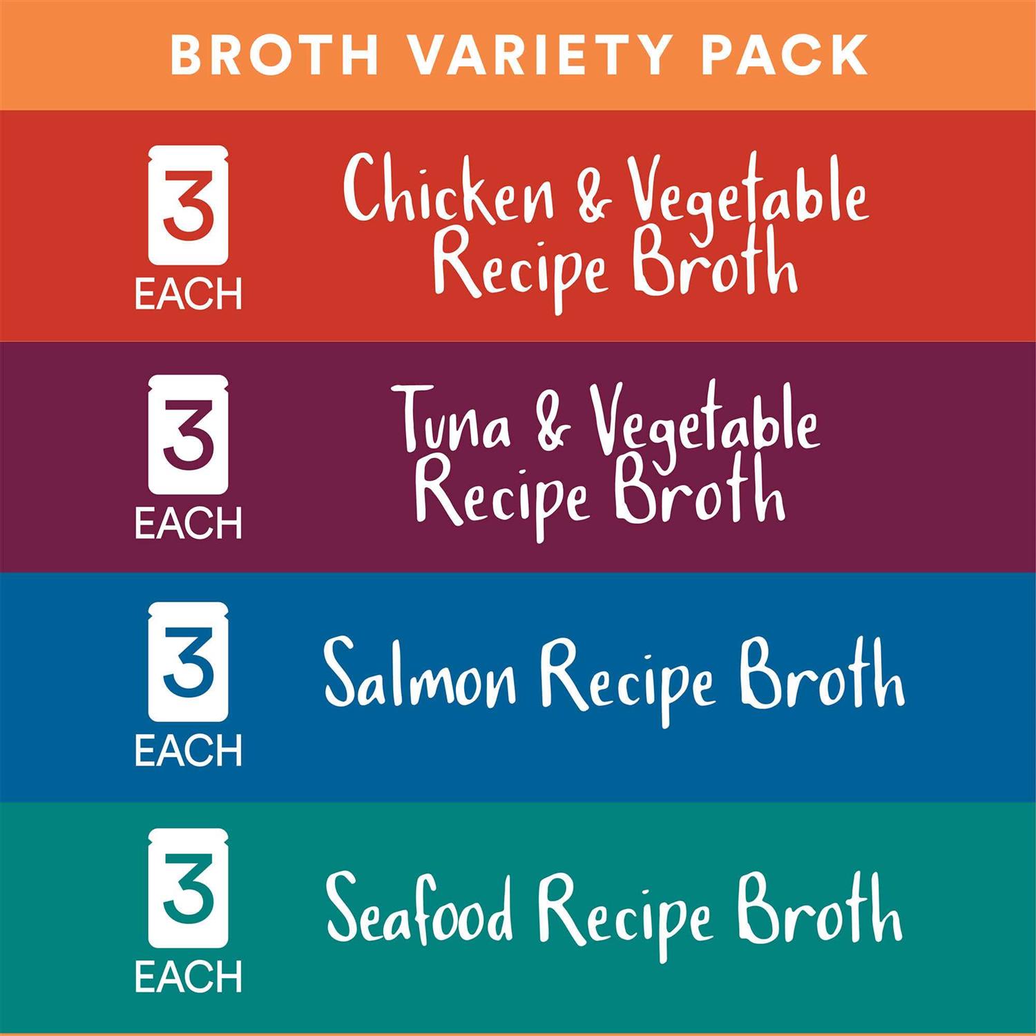 WholeHearted Flavor-Boosting Wet Cat Meal Topper Broths Variety Pack