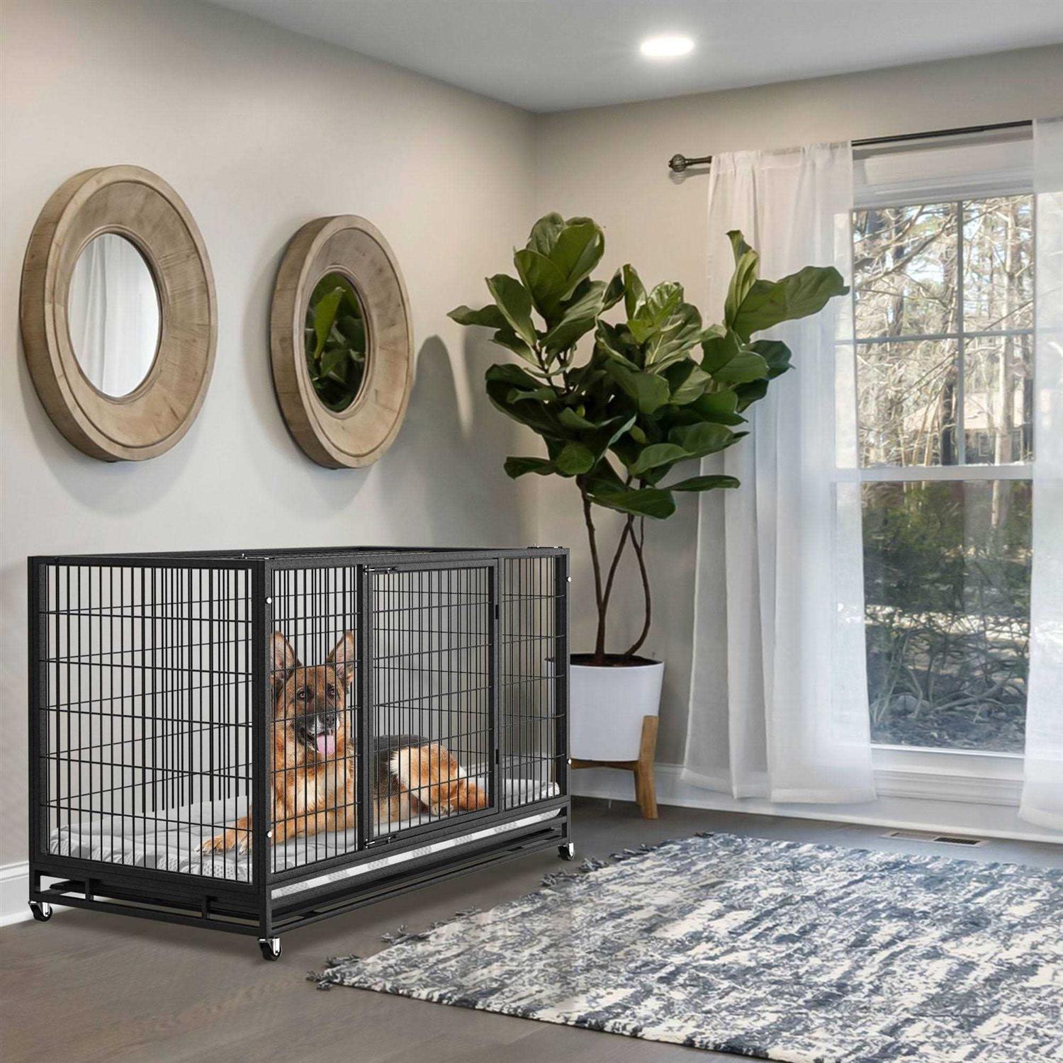 Boldbone 48/38 inch Heavy Duty Dog Crate for Large Dogs Dog Kennels and Metal Wire Cages