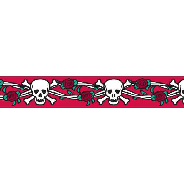 Red Dingo Cat Collar Skull & Roses Red