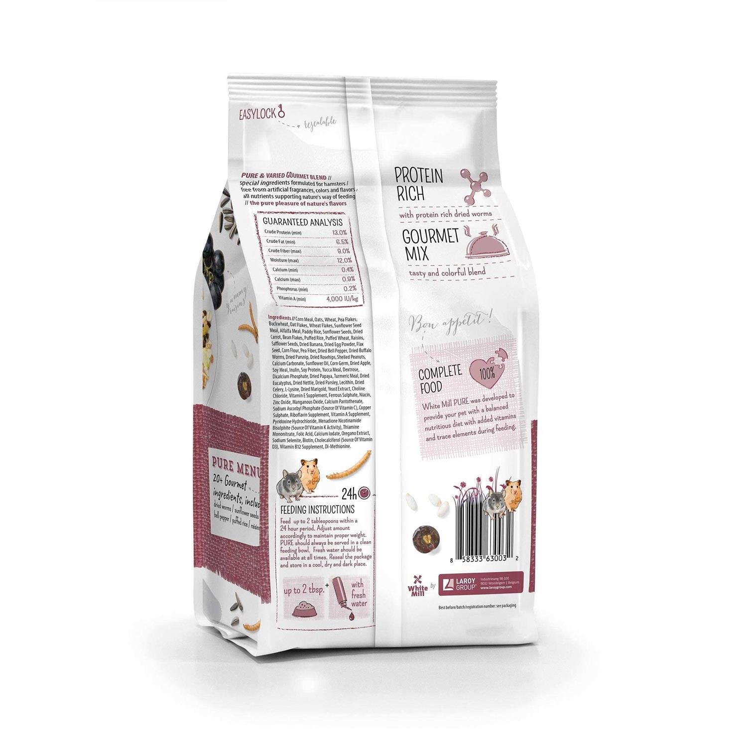 Witte Molen Pure Hamster Food Seed Mixture Mealworms Sunflower Seeds