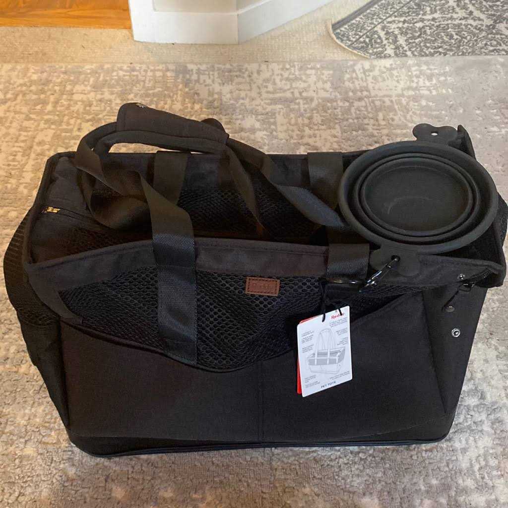 Reddy Black Canvas Dog Carrier Tote Made With Recycled Materials