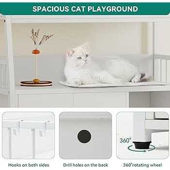 YITAHOME Cat Litter Box Enclosure with Storage Shelves Indoor Large Litter Box Furniture Wooden Hidden Cat Cabinet Washroom