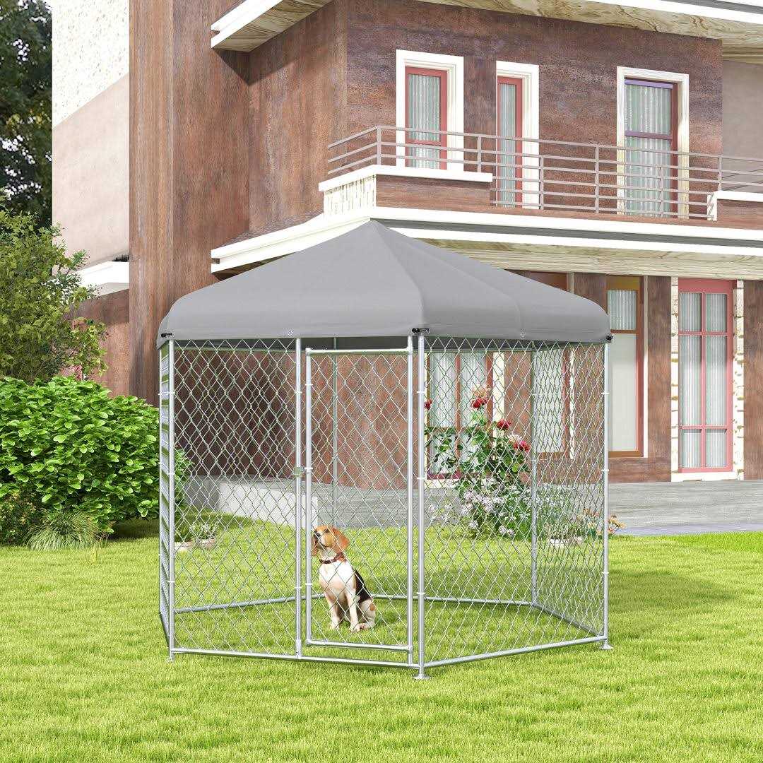 212 Main PawHut Dog Kennel Outdoor Large-Sized Dogs with Waterproof UV Resistant Roof