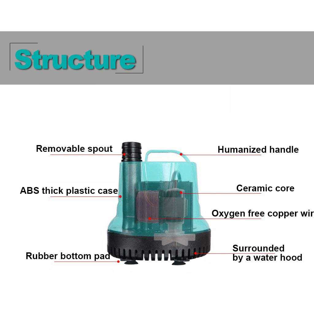 Upettools Submersible Water Pump Ultra Silence Circulation Multifunctional Water Pump with Handle for Pond