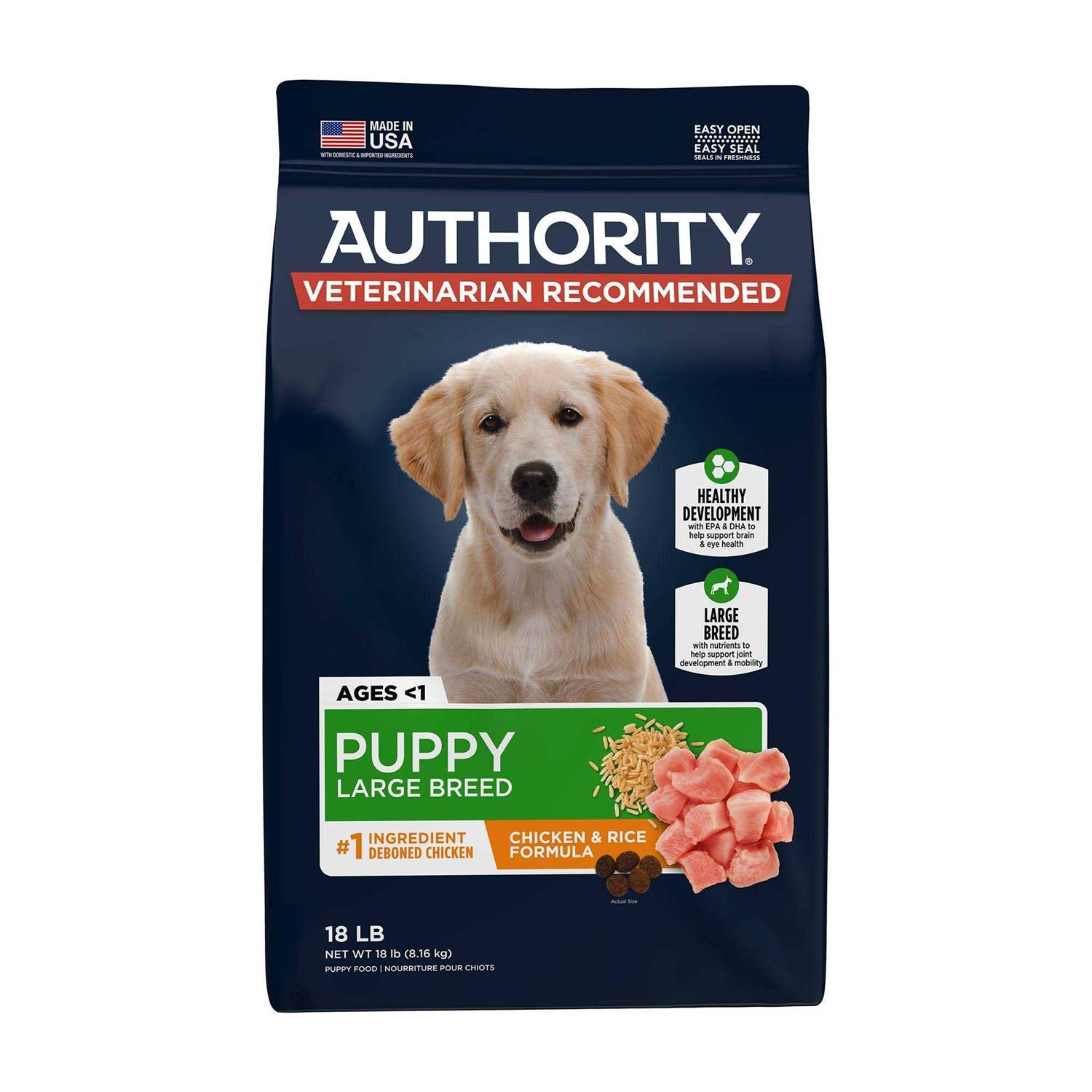 Authority Chicken Rice Formula Large Breed Puppy Dry Dog Food