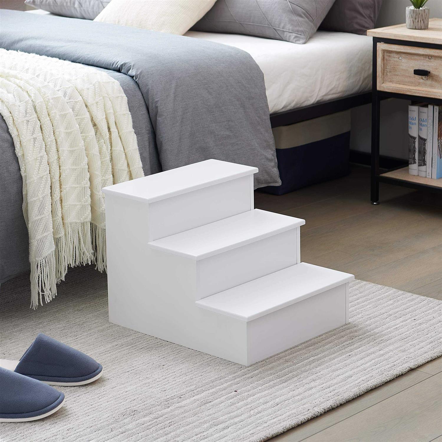 Kings Brand Furniture Darien 3 Step Wood Step Stool for Adults or Kids