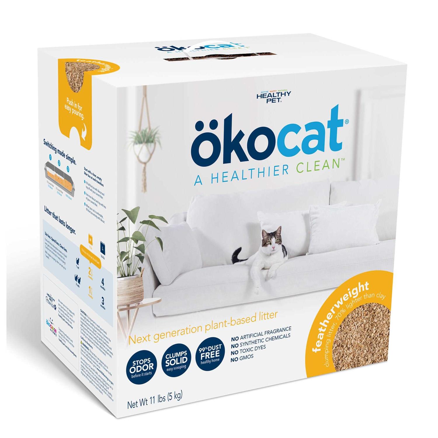Okocat Unscented Featherweight Clumping Wood Cat Litter