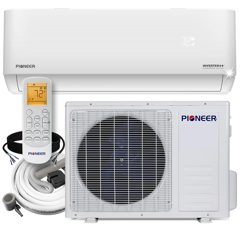 Pioneer® Diamante Ultra 9,000 BTU 22 SEER Ductless Mini-Split Inverter++ with 16 Ft. Kit, WYT009ALFI22RL