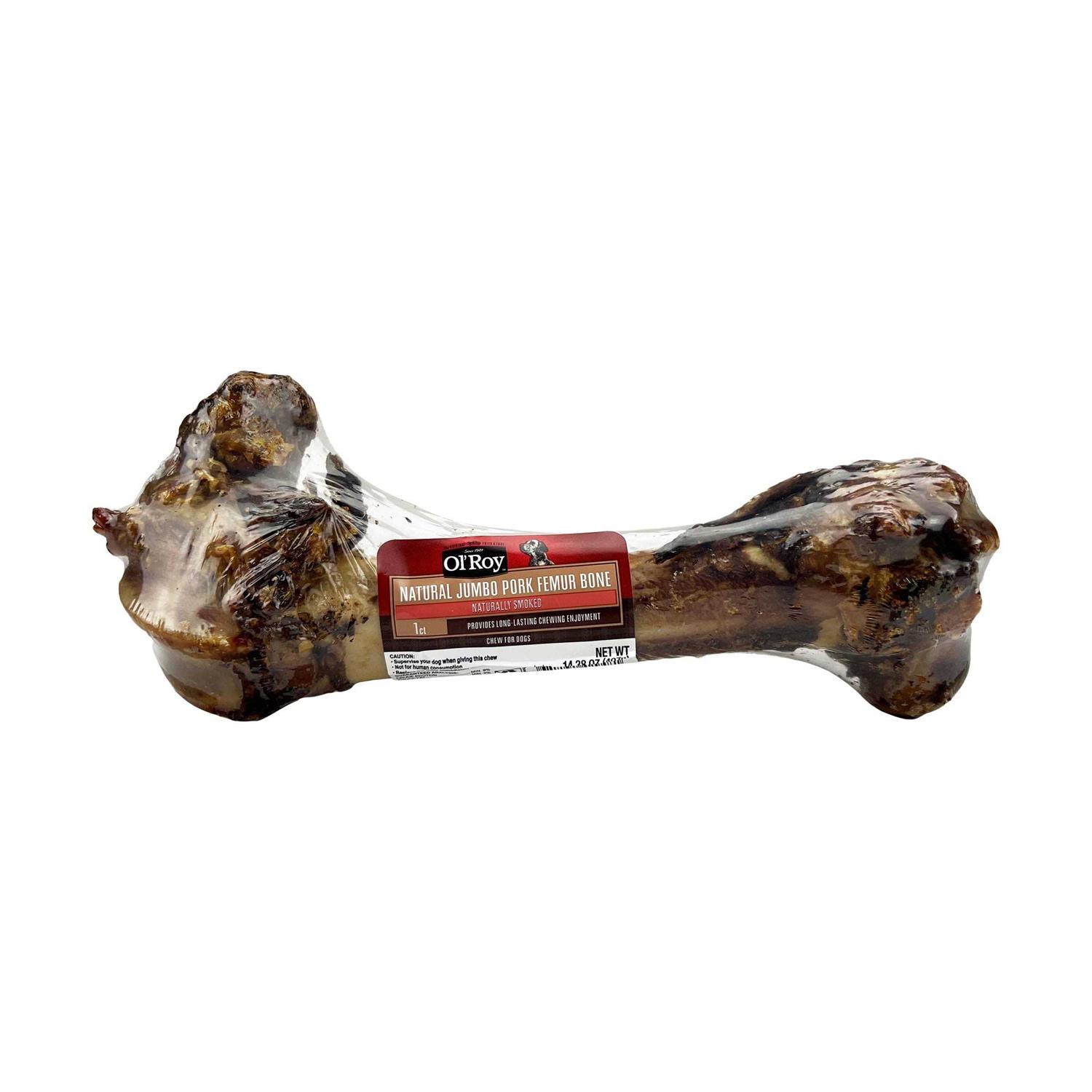 Ol’ Roy Natural Jumbo Pork Femur Chew for Dogs