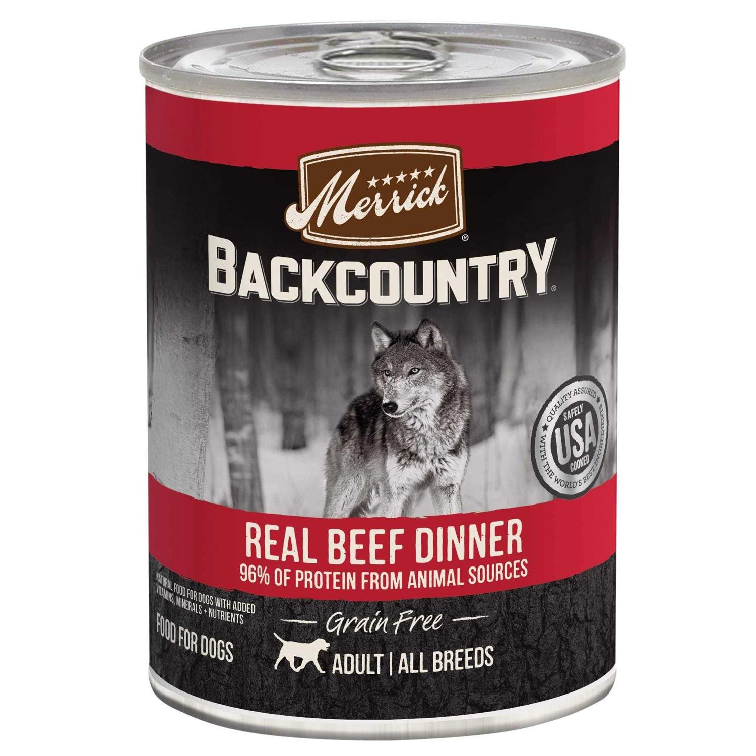 Merrick 96% Real Beef Backcountry Grain Free Canned Dog Food