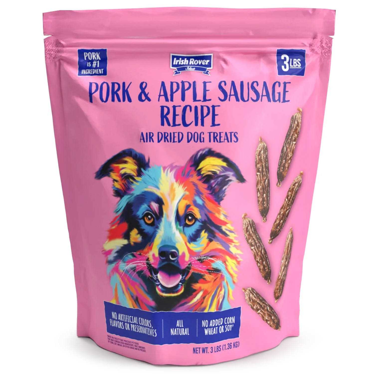 Irish Rover Pork and Apple Sausage Air Dried Dog Treats