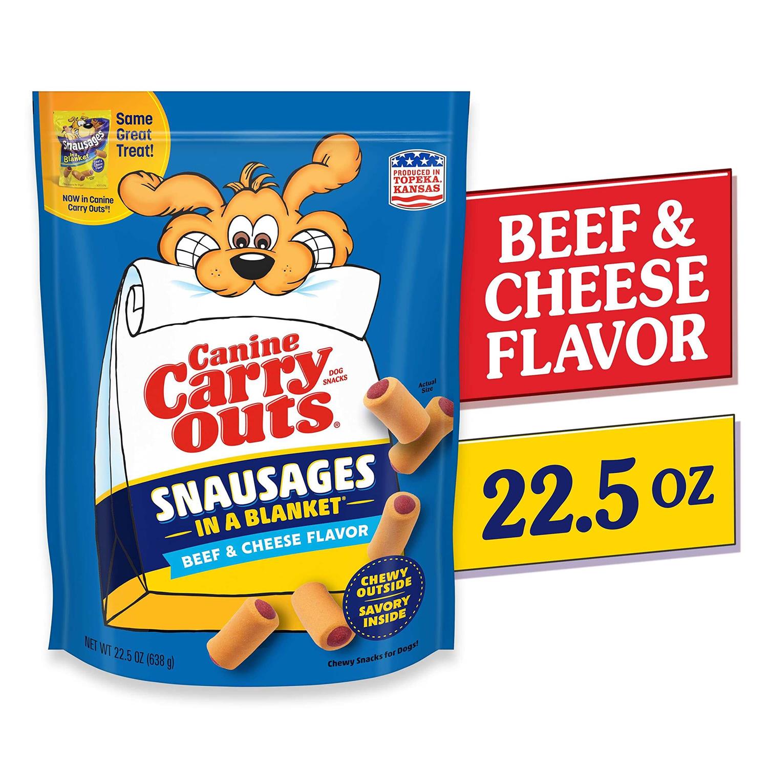 Canine Carry Outs Snausages in a Blanket Dog Treats Beef Cheese