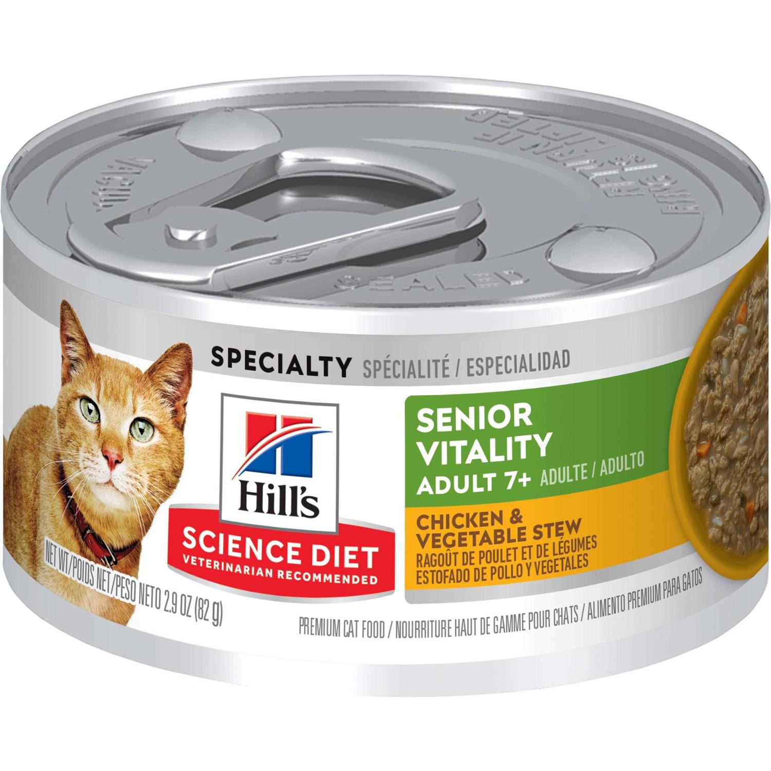 Hill’s Science Diet Adult 7+ Senior Vitality Chicken & Vegetable Stew Canned Cat Food