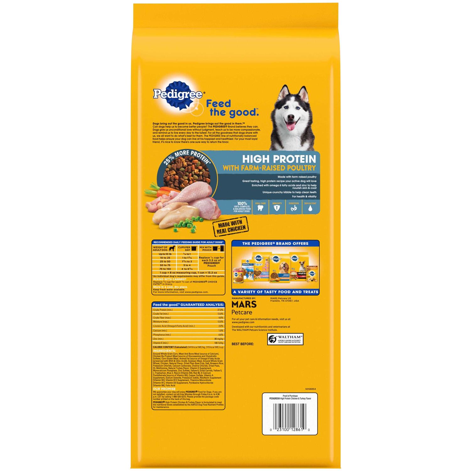 Pedigree High Protein Adult Dry Dog Food Chicken and Turkey