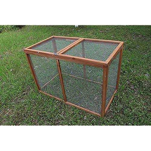 Feelway Wooden Chicken Coop Cage Rabbit Hutch Enclosure Poultry Pet Hutch Garden Backyard w/mesh Run Cage Indoor and Outdoor Use