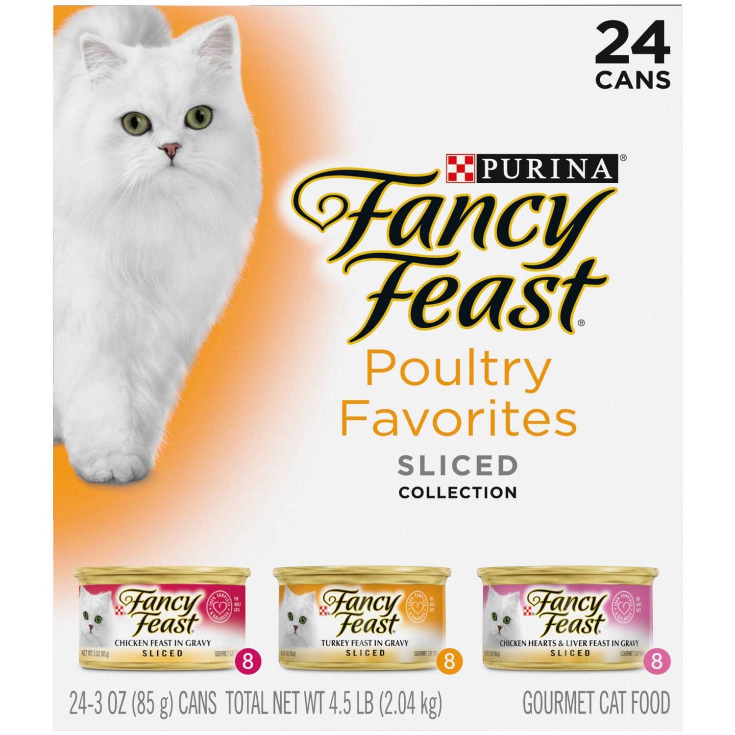 Purina Fancy Feast Gravy Wet Cat Food Variety Pack Poultry Lovers Sliced Collection