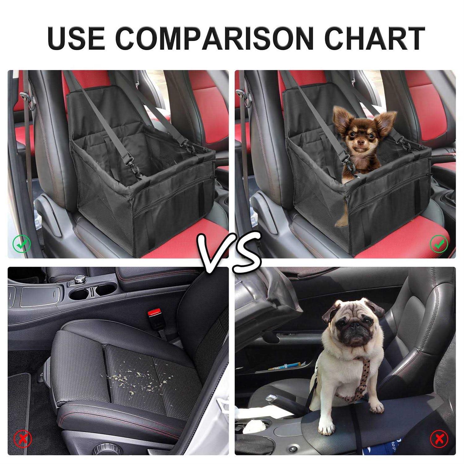 Pet Dog Car Seat, Breathable and Foldable Pet Car Basket, Pet Dog Booster Portable Seat, Suitable for Small and