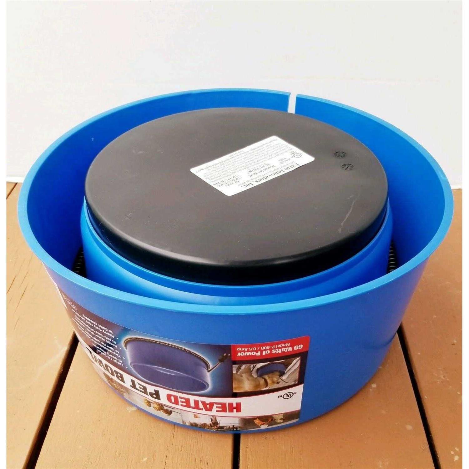 Farm Innovators 6 Qt. Round Heated Plastic Pet Bowl