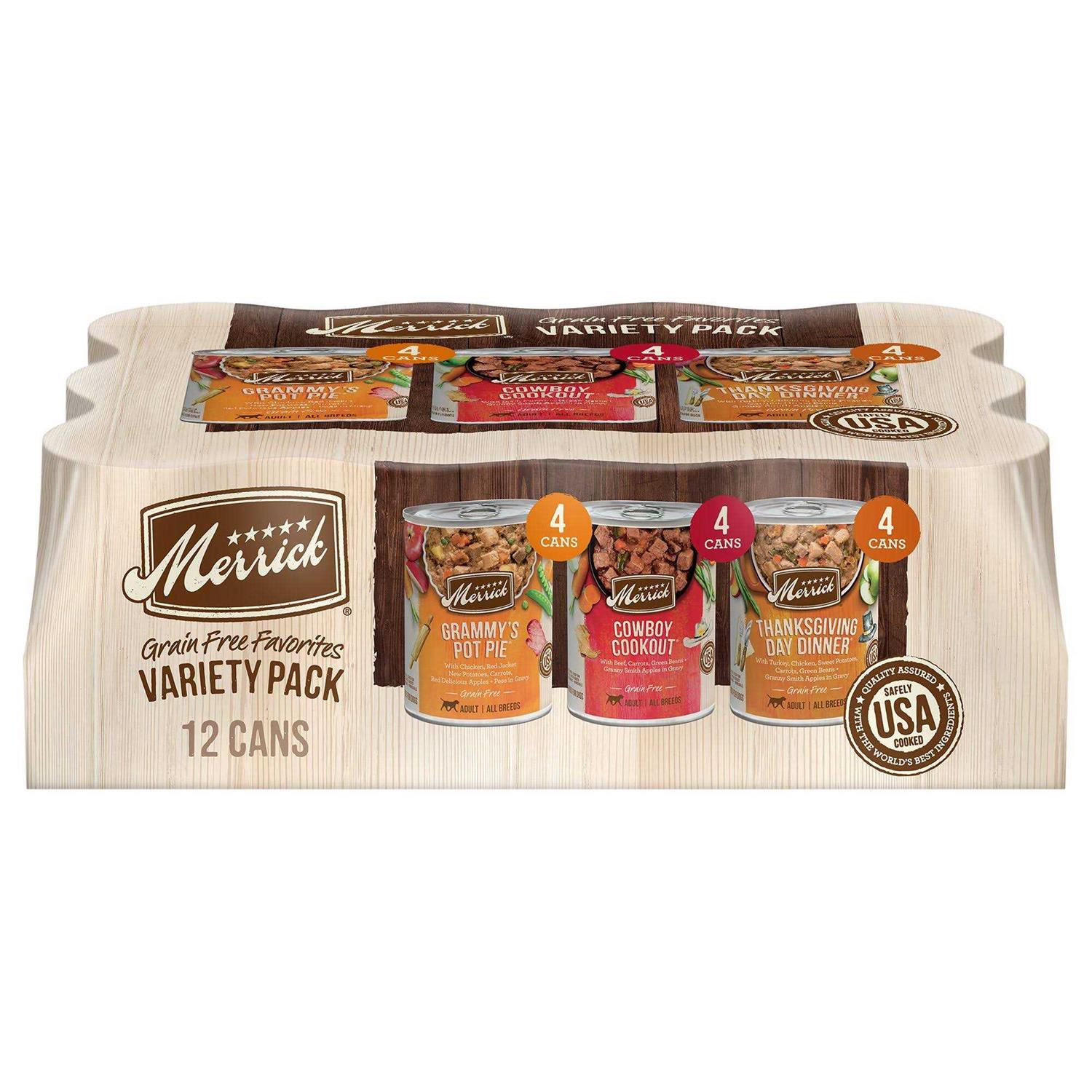 Merrick Grain-Free Favorites Wet Dog Food Variety Pack