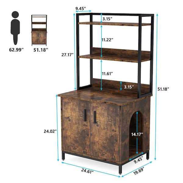 Kellum Rustic Brown Litter Box Enclosure