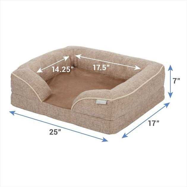 Frisco Plush Orthopedic Front Bolster Cat Dog Bed w/Removable COVER
