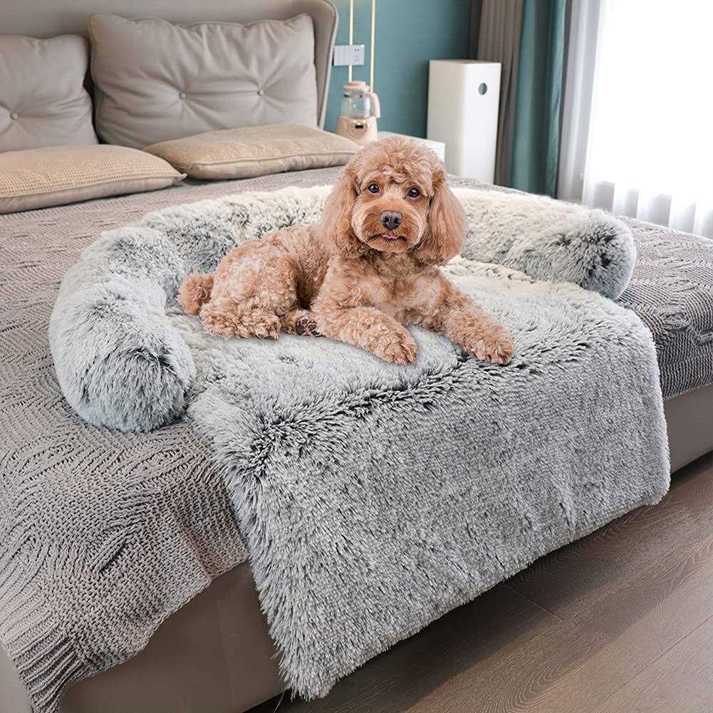 MoonxHome Pet Couch Protector for Dog with Memory Foam Neck Bolster, Universal Pet Furniture Cover, Sofa Bed Cover, Plush Dog Bed and More for Dogs and Cats