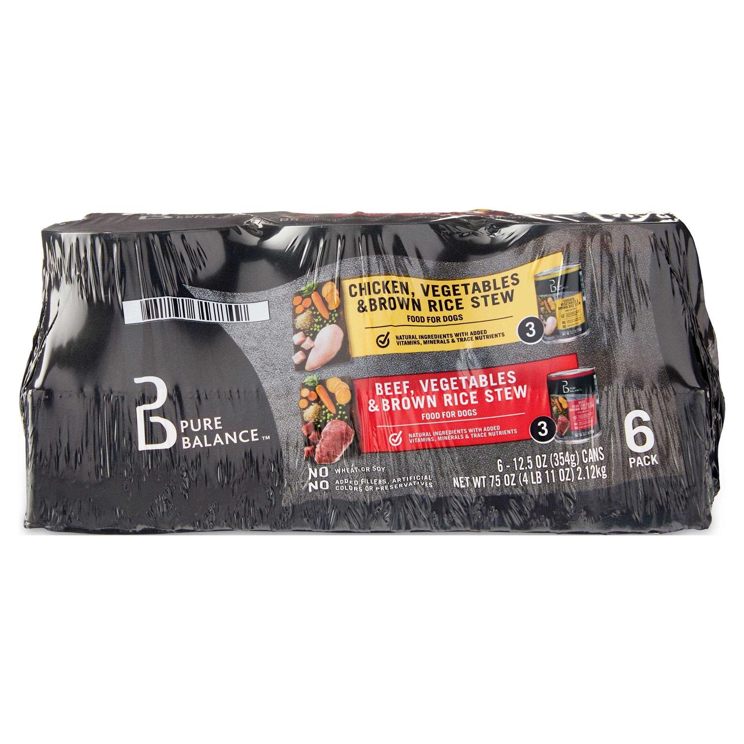 Pure Balance Beef Stew and Chicken Stew Wet Dog Food Variety Pack