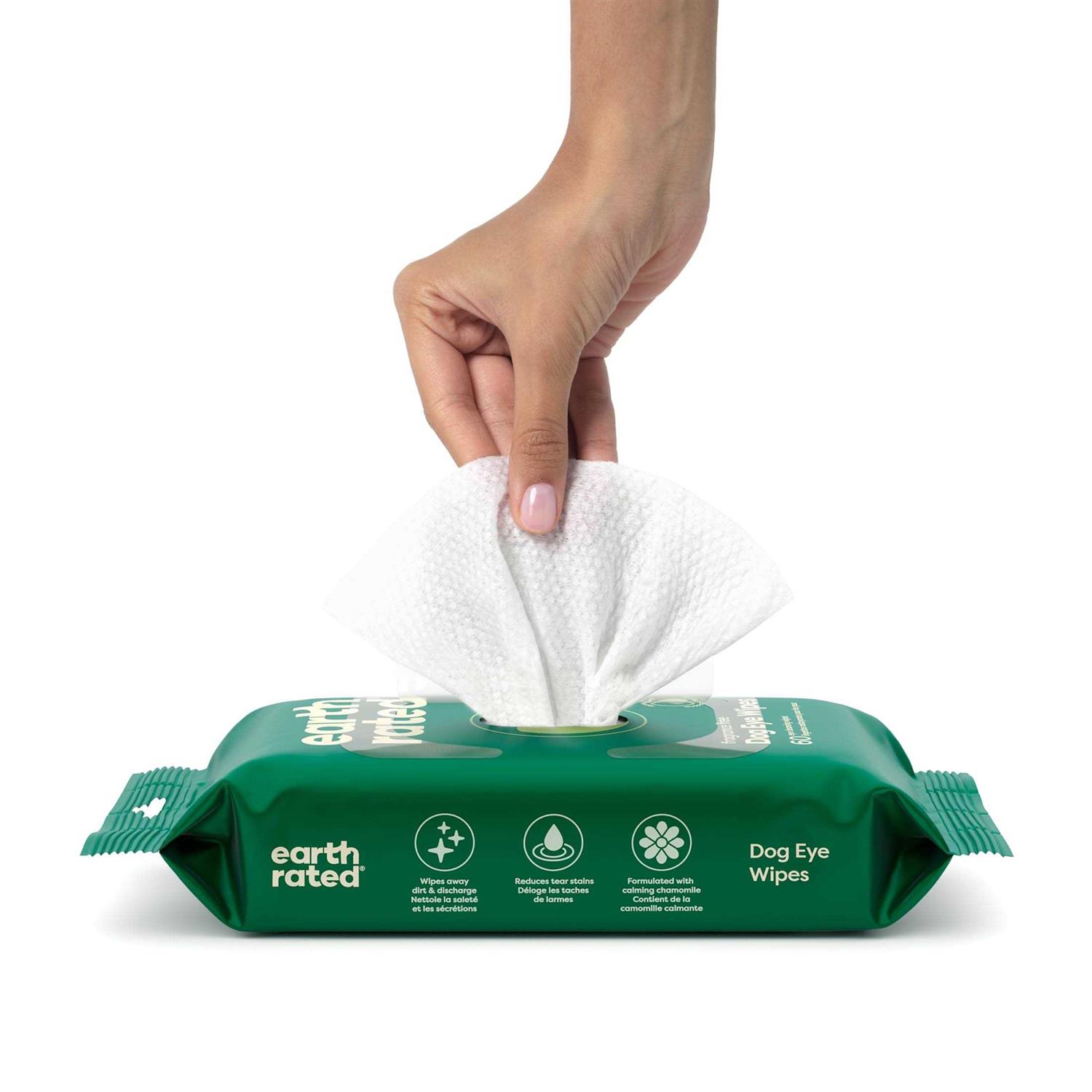 Earth Rated Hypoallergenic Plant Based Fragrance Free Dog Eye Wipes