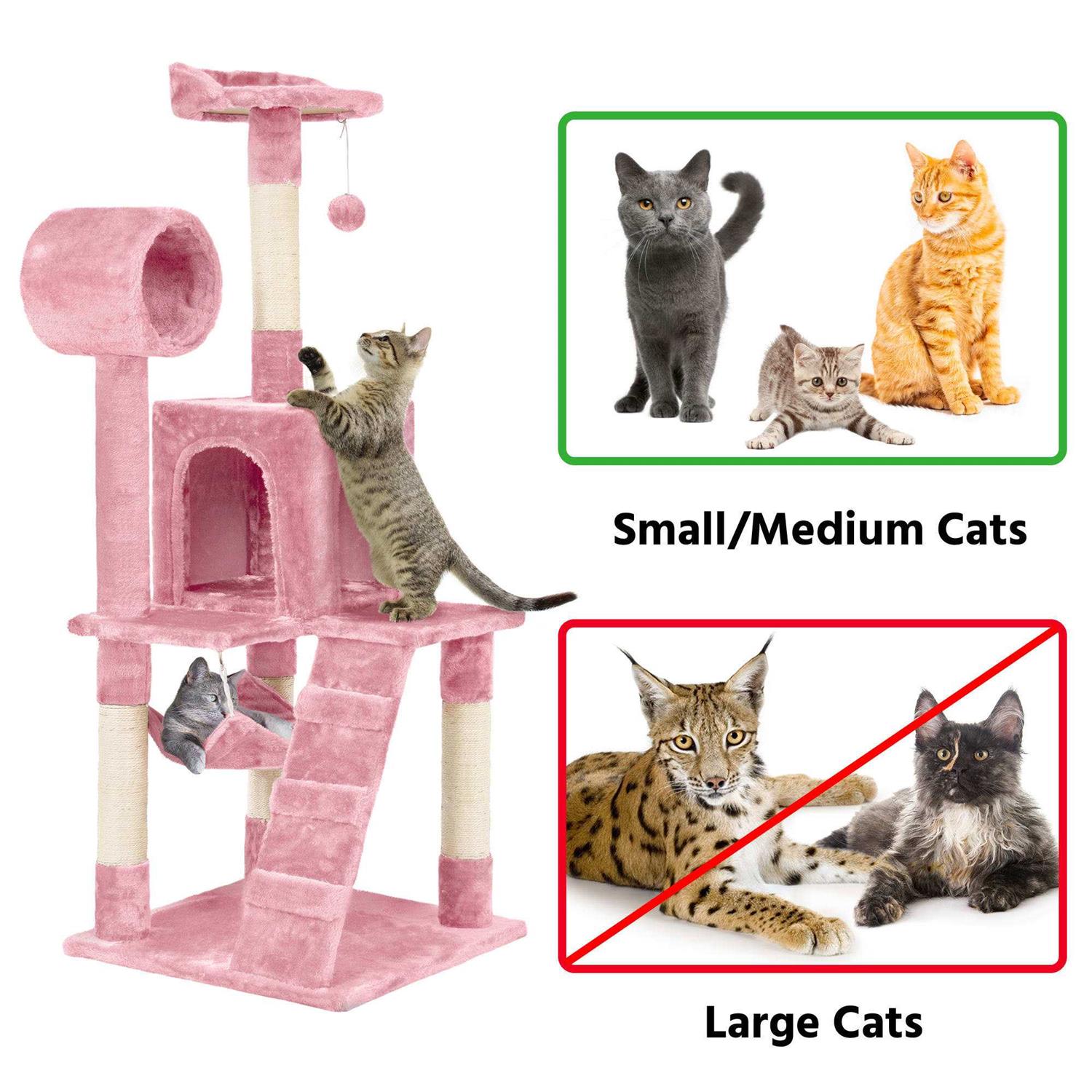 Topeakmart Plush Cat Tree Condo with Hammock Tunnel