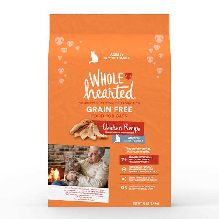 WholeHearted Grain Free Senior Chicken Recipe Dry Cat Food
