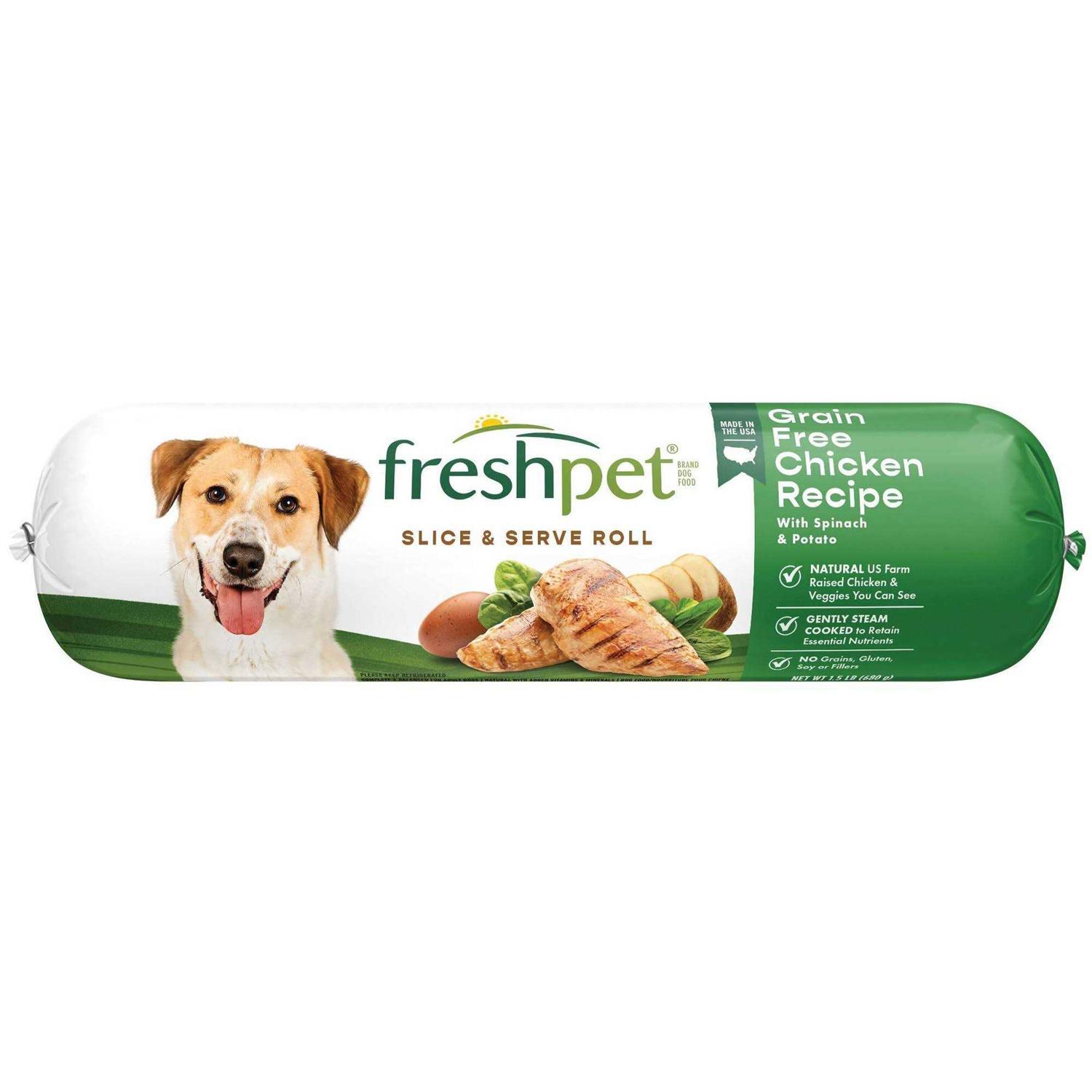 Freshpet Select Grain Free Chicken Recipe Slice & Serve Roll Dog Food