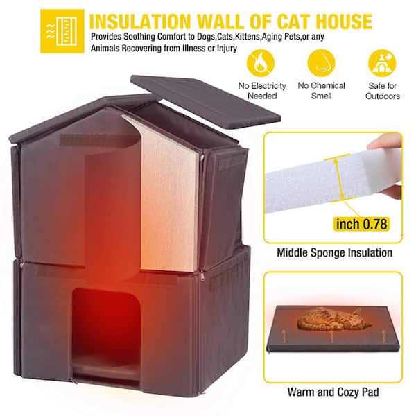 Aivituvin AIR94-IN Outside Insulated Cat House for Winter