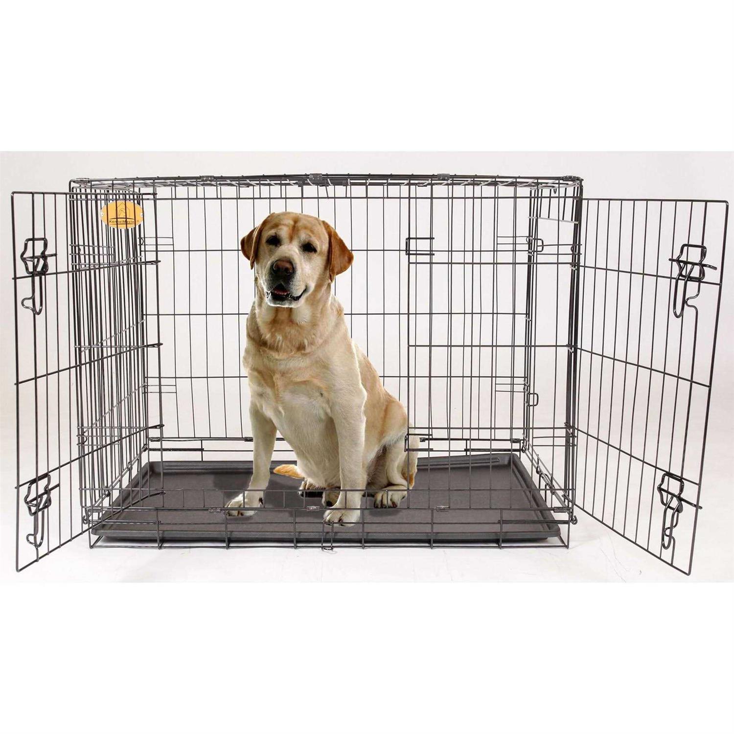 KennelMaster Double Door Folding Wire Dog Crate