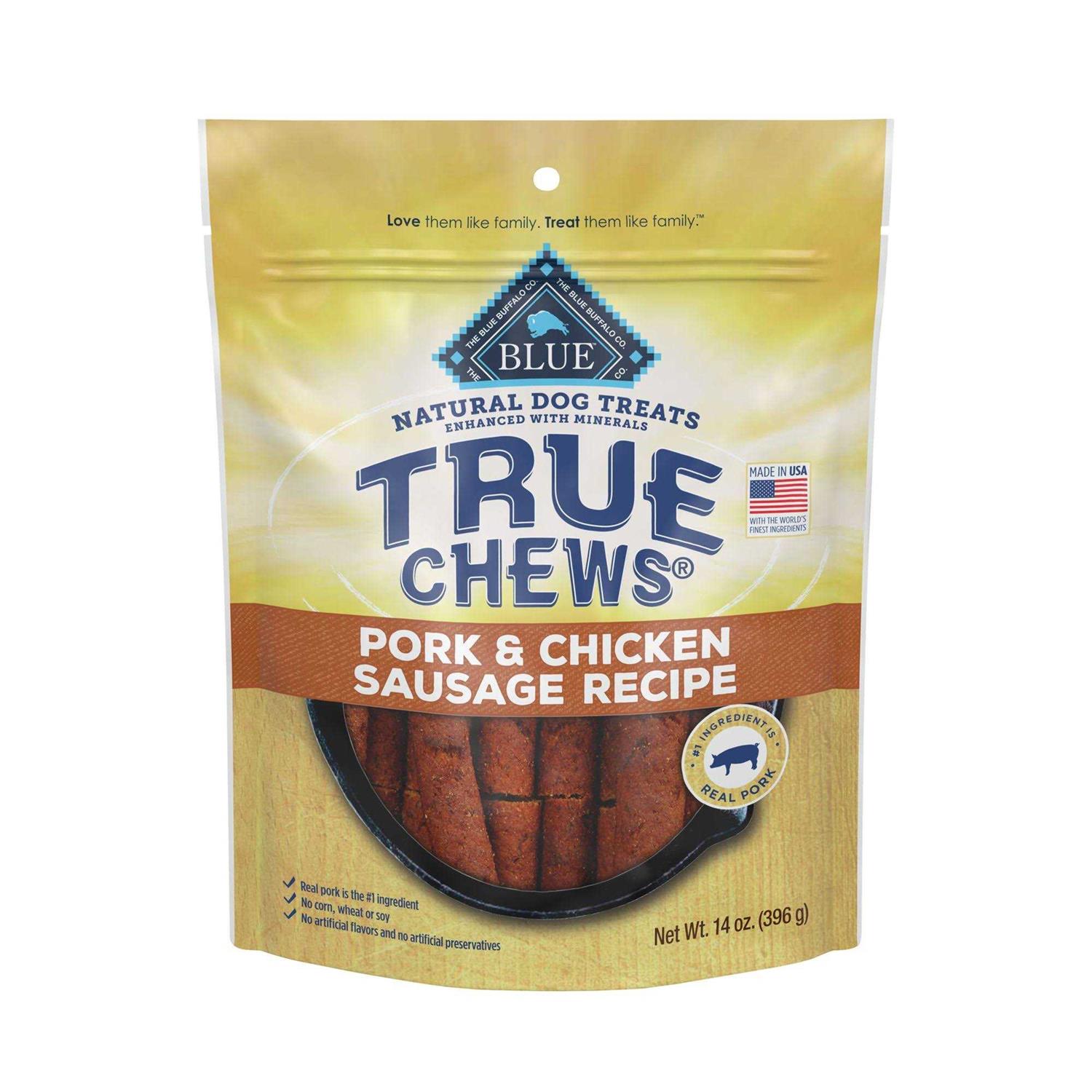 Blue Buffalo True Chews Pork & Chicken Sausage Premium Natural Dog Treats