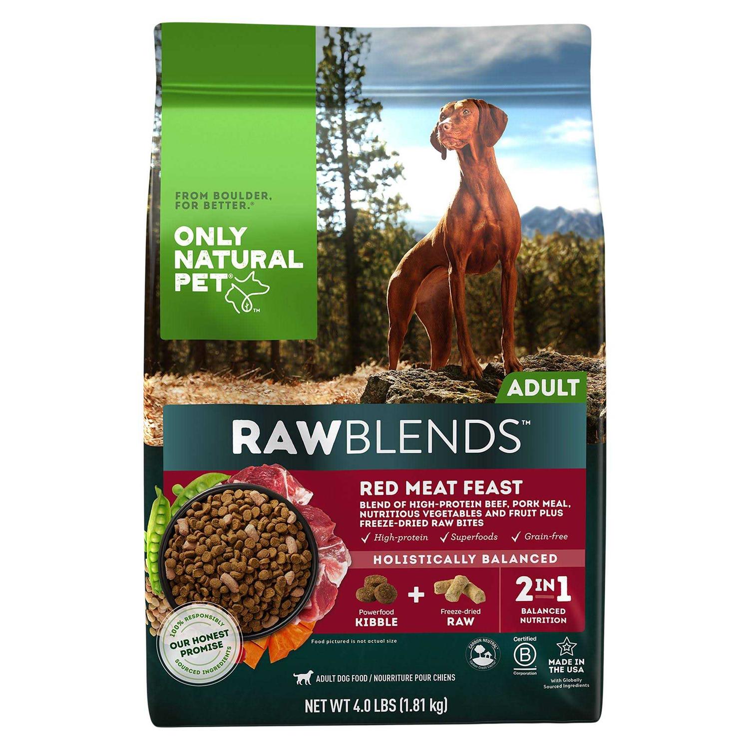 Only Natural Pet RawBlends Adult Dry Dog Food Red Meat High-Protein