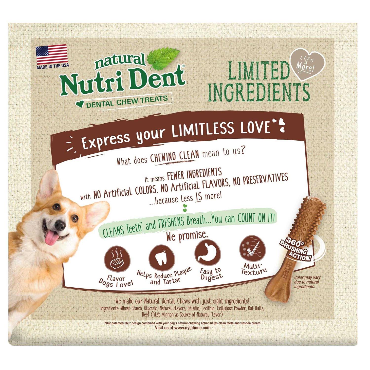 Nylabone Nutri Dent Dental Chews Filet Mignon