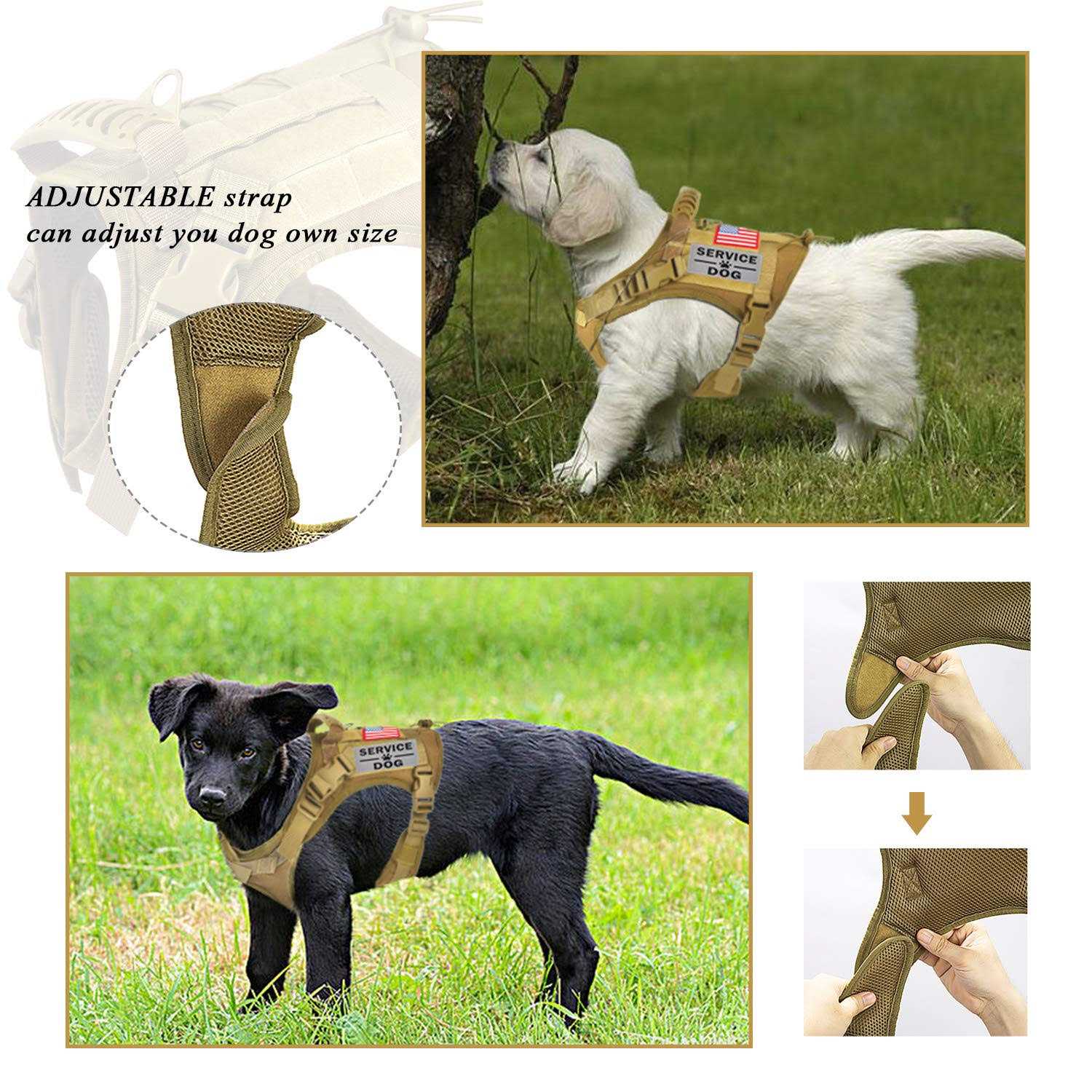 Hanshengday Tactical Service Dog Vest Harness Outdoor Training Handle Water-Resistant comfortable Military Patrol K9 Dog Harness with Handle