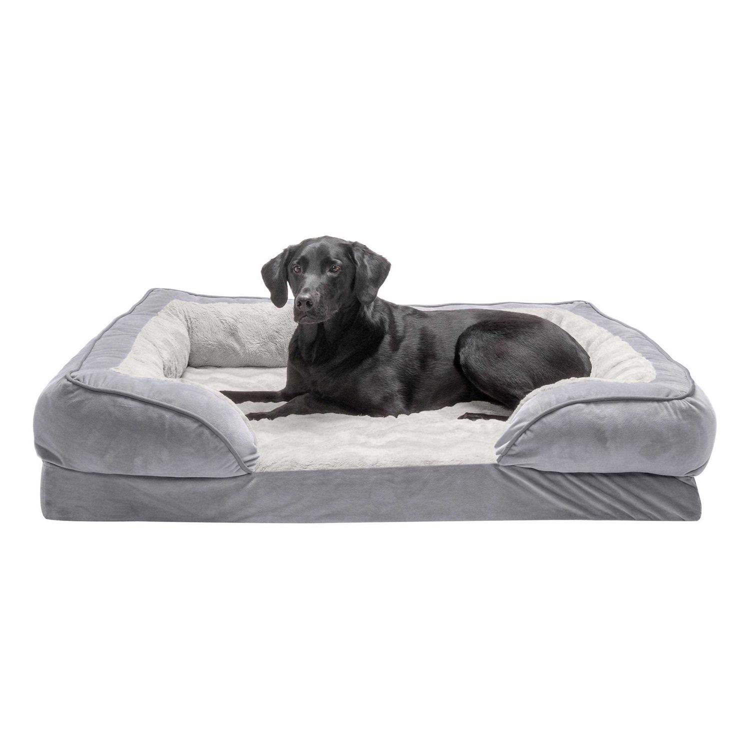 FurHaven Sofa Dog Bed Velvet Waves Perfect Comfort