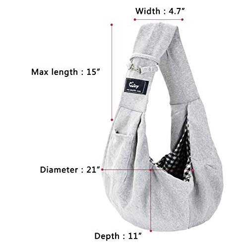 Cuby Dog and Cat Sling Carrier Hands Free Reversible Pet Papoose Bag Soft Pouch and Tote Design Suitable for Puppy
