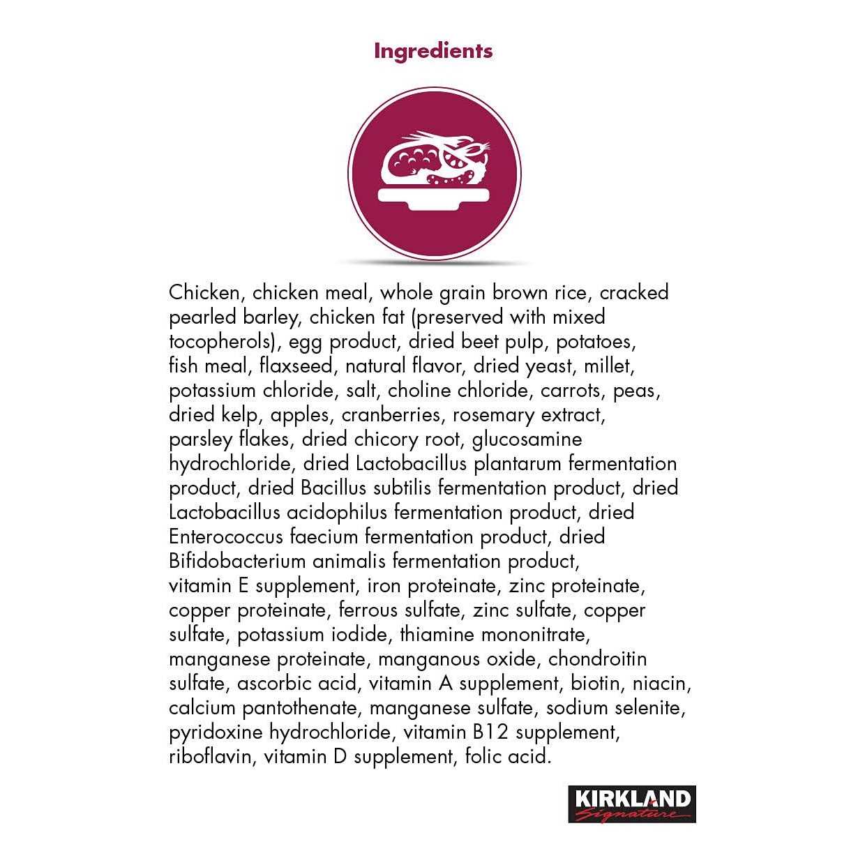 Kirkland Signature Adult Formula Chicken, Rice and Vegetable Dog Food