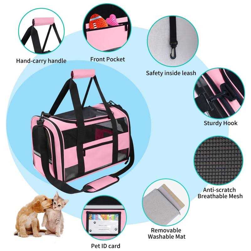 CUSSIOU Cat Carrier Dog Carrier Pet Carrier Airline Approved for Small Dogs Medium Cats Puppies Under 15 Lbs