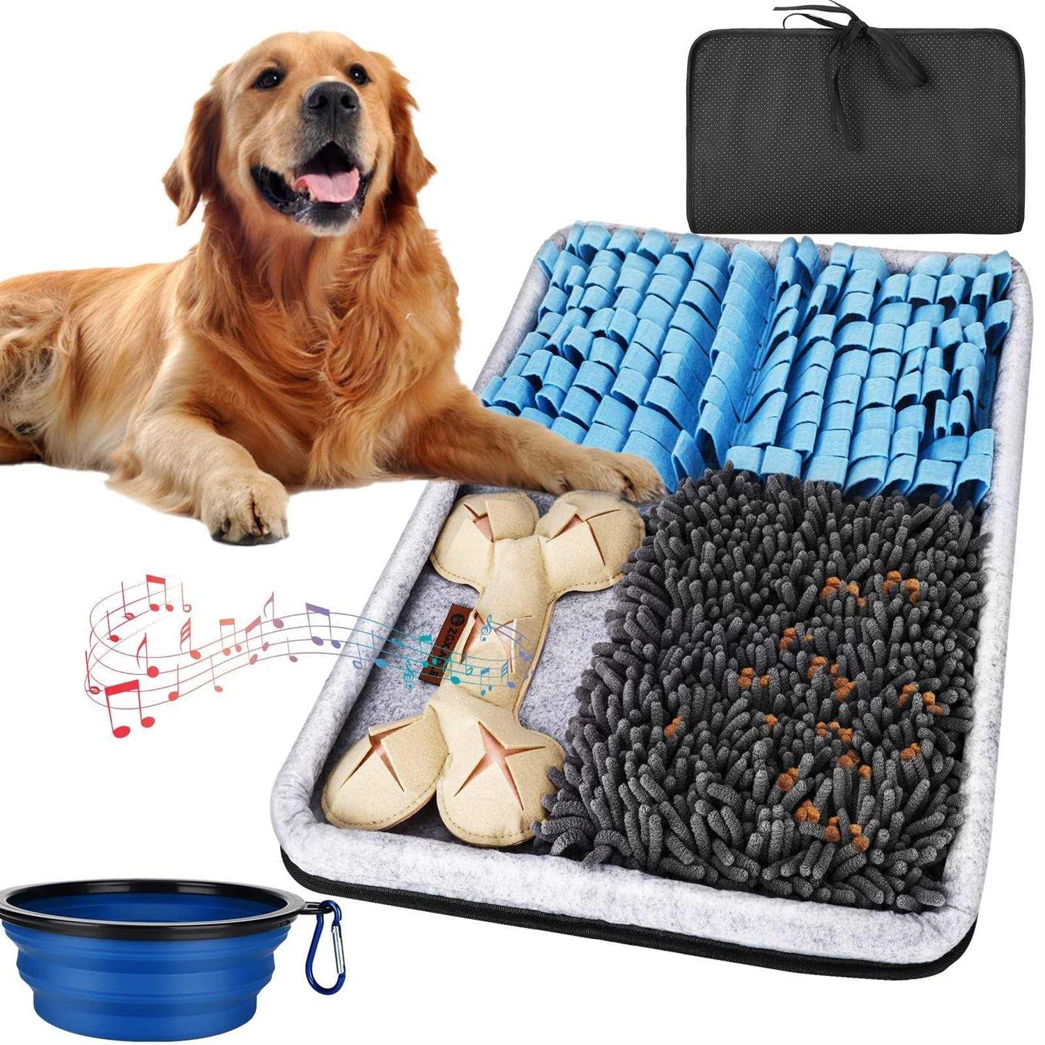 ZGXIAOLE Snuffle Mat for Dogs, Interactive Feed Mat for Boredom, 17.3×23.6 Pet Foraging Mat for Smell Training and Slow Eating with Stress Relief