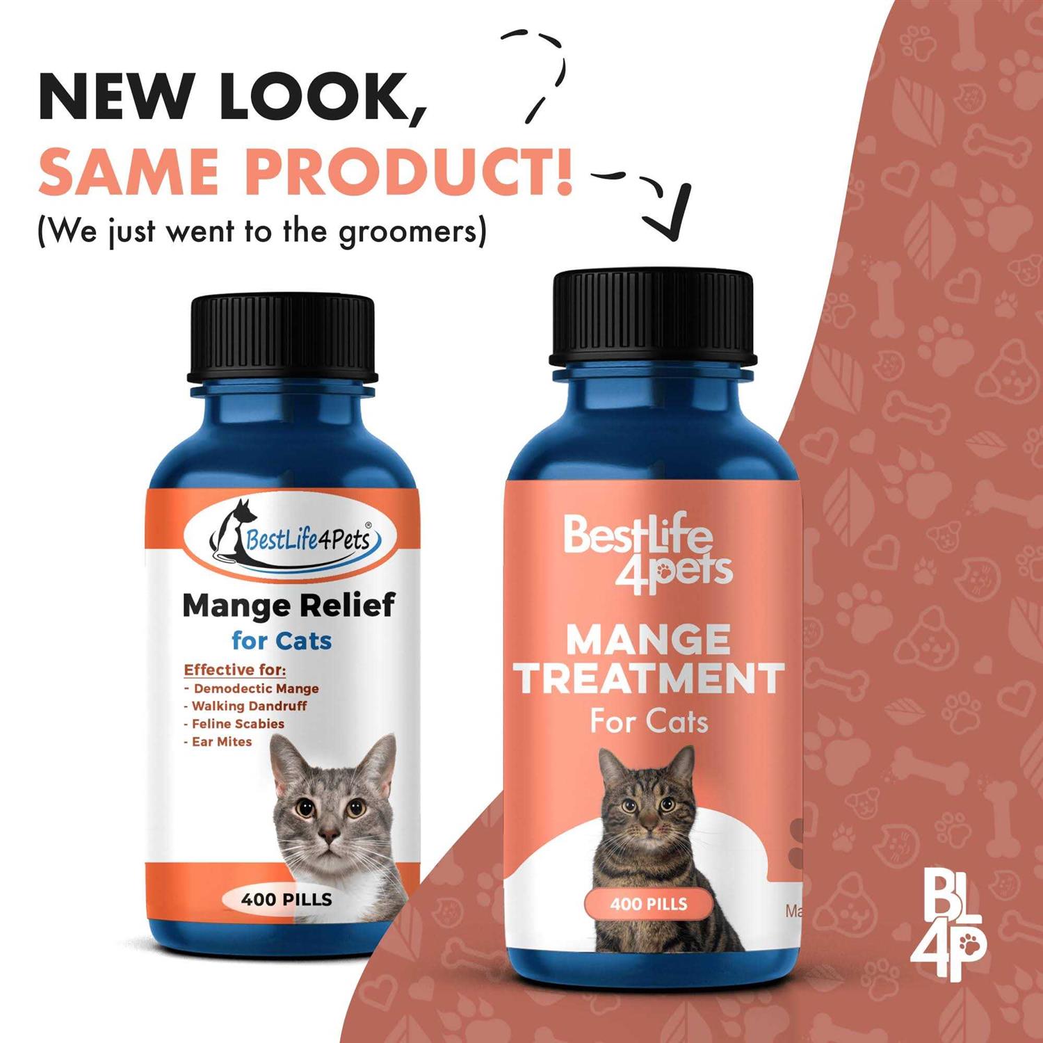 BestLife4Pets Demodectic Mange and Scabies Relief for Cats Ear Mites & Itch Relief Supplements for Cat Itching Relief
