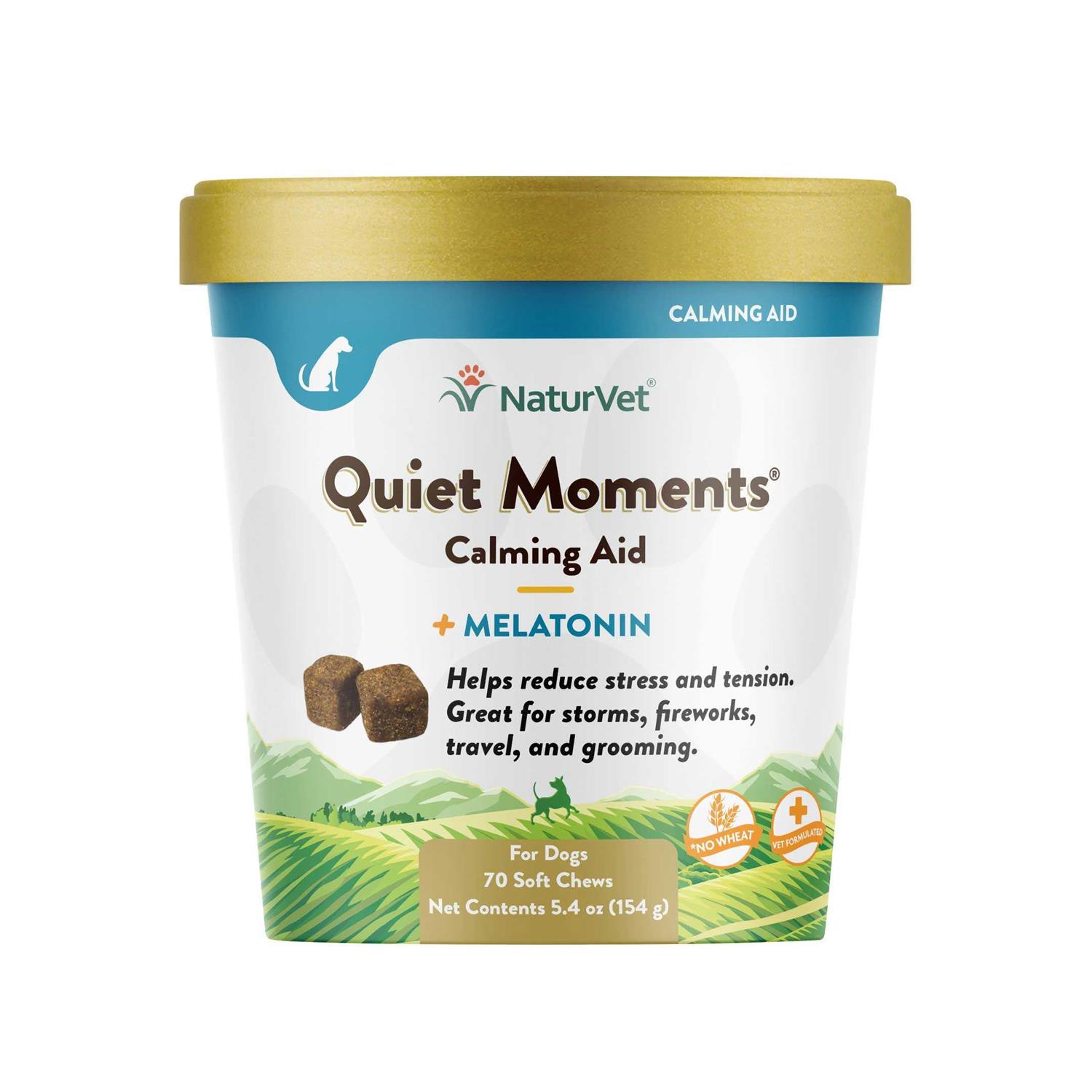 NaturVet Quiet Moments Calming Aid Plus Melatonin Dog Soft Chews