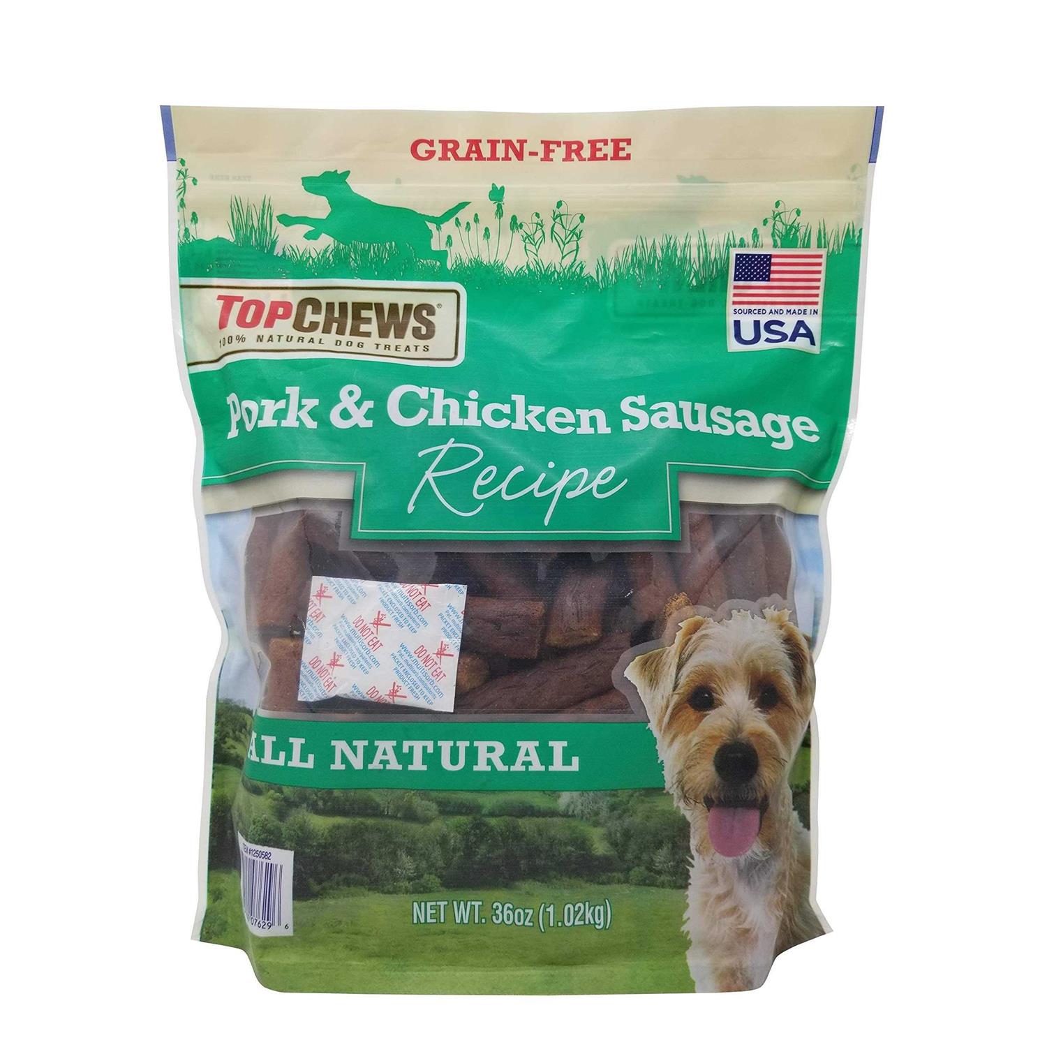 Top Chews Pork & Chicken Sausage Dog Treats 36 oz