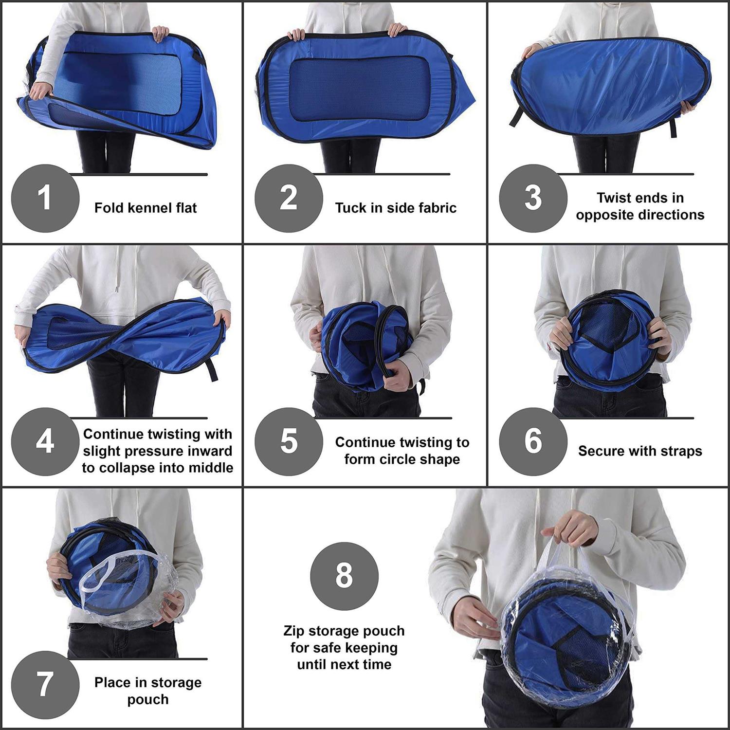 Beatrice Home Fashions Portable Collapsible Pop Up Travel Pet Kennel