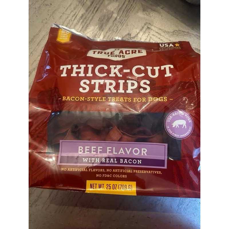 True Acre Foods Thick Cut Strips with Real Bacon and Dog Treats