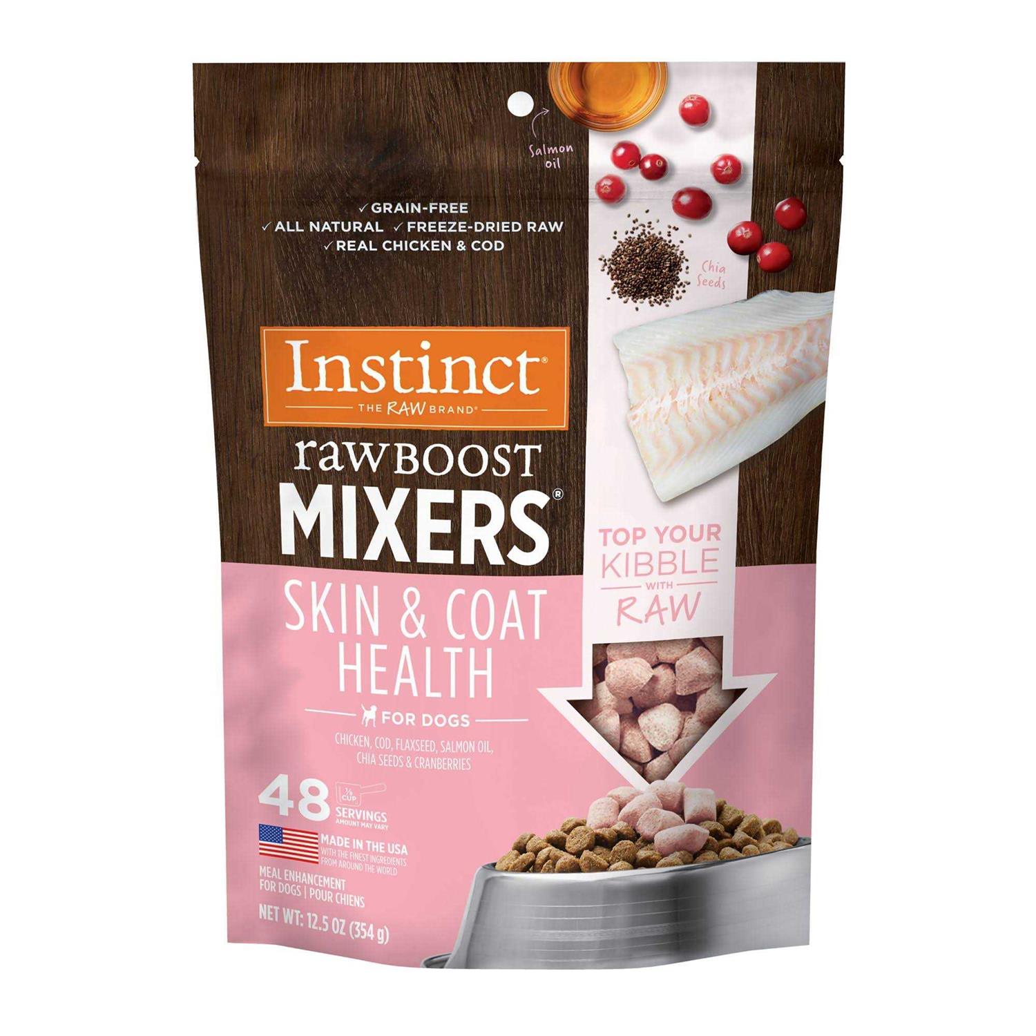 Instinct Freeze-Dried Raw Boost Mixers Grain-Free Skin & Coat Health Recipe Dog Food Topper